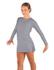 Solid Lycra LS Round Neck Dress with Open Back and Side Slits w/attached shorts