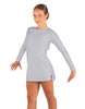 Solid Lycra LS Round Neck Dress with Open Back and Side Slits w/attached shorts