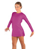 Solid Lycra LS Round Neck Dress with Open Back and Side Slits w/attached shorts