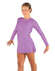 Solid Lycra LS Round Neck Dress with Open Back and Side Slits w/attached shorts