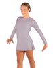 Solid Lycra LS Round Neck Dress with Open Back and Side Slits w/attached shorts