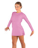Solid Lycra LS Round Neck Dress with Open Back and Side Slits w/attached shorts
