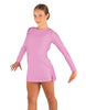 Solid Lycra LS Round Neck Dress with Open Back and Side Slits w/attached shorts