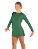 Solid Lycra LS Round Neck Dress with Open Back and Side Slits w/attached shorts