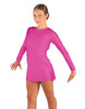 Solid Lycra LS Round Neck Dress with Open Back and Side Slits w/attached shorts