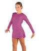 Solid Lycra LS Round Neck Dress with Open Back and Side Slits w/attached shorts