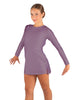 Solid Lycra LS Round Neck Dress with Open Back and Side Slits w/attached shorts