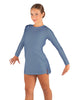 Solid Lycra LS Round Neck Dress with Open Back and Side Slits w/attached shorts