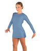 Solid Lycra LS Round Neck Dress with Open Back and Side Slits w/attached shorts