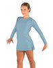 Solid Lycra LS Round Neck Dress with Open Back and Side Slits w/attached shorts