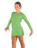 Solid Lycra LS Round Neck Dress with Open Back and Side Slits w/attached shorts