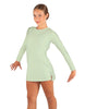 Solid Lycra LS Round Neck Dress with Open Back and Side Slits w/attached shorts