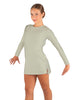 Solid Lycra LS Round Neck Dress with Open Back and Side Slits w/attached shorts