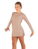 Solid Lycra LS Round Neck Dress with Open Back and Side Slits w/attached shorts