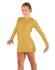 Solid Lycra LS Round Neck Dress with Open Back and Side Slits w/attached shorts