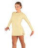 Solid Lycra LS Round Neck Dress with Open Back and Side Slits w/attached shorts