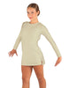 Solid Lycra LS Round Neck Dress with Open Back and Side Slits w/attached shorts