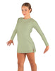 Solid Lycra LS Round Neck Dress with Open Back and Side Slits w/attached shorts