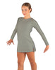 Solid Lycra LS Round Neck Dress with Open Back and Side Slits w/attached shorts