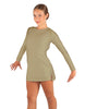 Solid Lycra LS Round Neck Dress with Open Back and Side Slits w/attached shorts