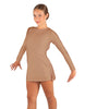 Solid Lycra LS Round Neck Dress with Open Back and Side Slits w/attached shorts