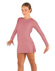 Solid Lycra LS Round Neck Dress with Open Back and Side Slits w/attached shorts