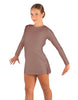 Solid Lycra LS Round Neck Dress with Open Back and Side Slits w/attached shorts