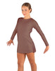 Solid Lycra LS Round Neck Dress with Open Back and Side Slits w/attached shorts