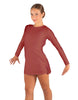 Solid Lycra LS Round Neck Dress with Open Back and Side Slits w/attached shorts