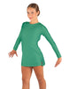 Solid Lycra LS Round Neck Dress with Open Back and Side Slits w/attached shorts