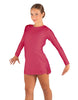 Solid Lycra LS Round Neck Dress with Open Back and Side Slits w/attached shorts