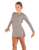 Solid Lycra LS Round Neck Dress with Open Back and Side Slits w/attached shorts