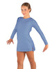 Solid Lycra LS Round Neck Dress with Open Back and Side Slits w/attached shorts