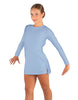 Solid Lycra LS Round Neck Dress with Open Back and Side Slits w/attached shorts