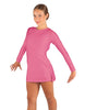 Solid Lycra LS Round Neck Dress with Open Back and Side Slits w/attached shorts
