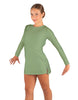 Solid Lycra LS Round Neck Dress with Open Back and Side Slits w/attached shorts