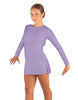 Solid Lycra LS Round Neck Dress with Open Back and Side Slits w/attached shorts