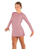 Solid Lycra LS Round Neck Dress with Open Back and Side Slits w/attached shorts