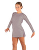Solid Lycra LS Round Neck Dress with Open Back and Side Slits w/attached shorts