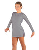 Solid Lycra LS Round Neck Dress with Open Back and Side Slits w/attached shorts