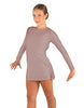 Solid Lycra LS Round Neck Dress with Open Back and Side Slits w/attached shorts