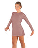 Solid Lycra LS Round Neck Dress with Open Back and Side Slits w/attached shorts