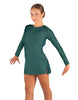 Solid Lycra LS Round Neck Dress with Open Back and Side Slits w/attached shorts
