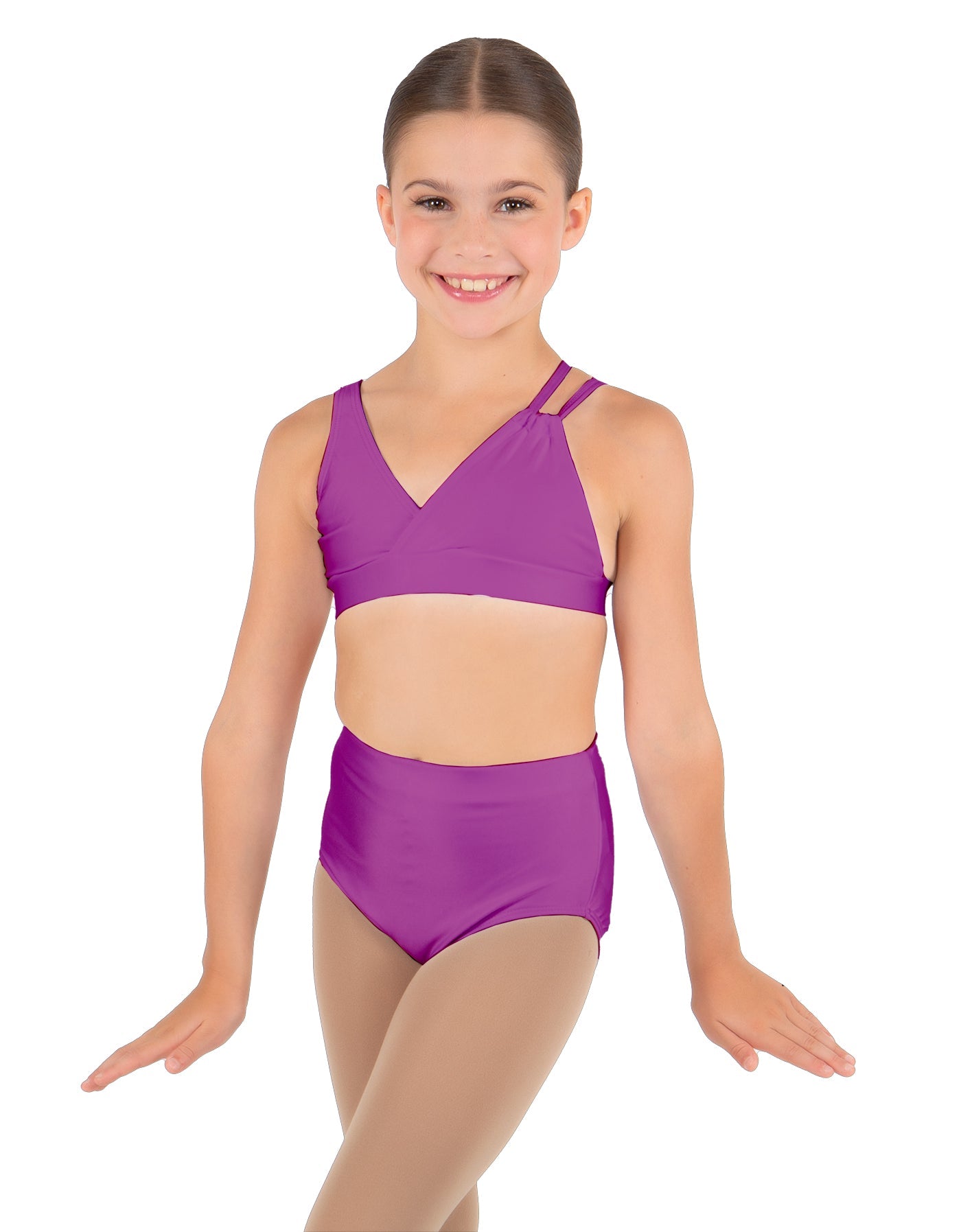 Solid Lycra Asymetric Bra