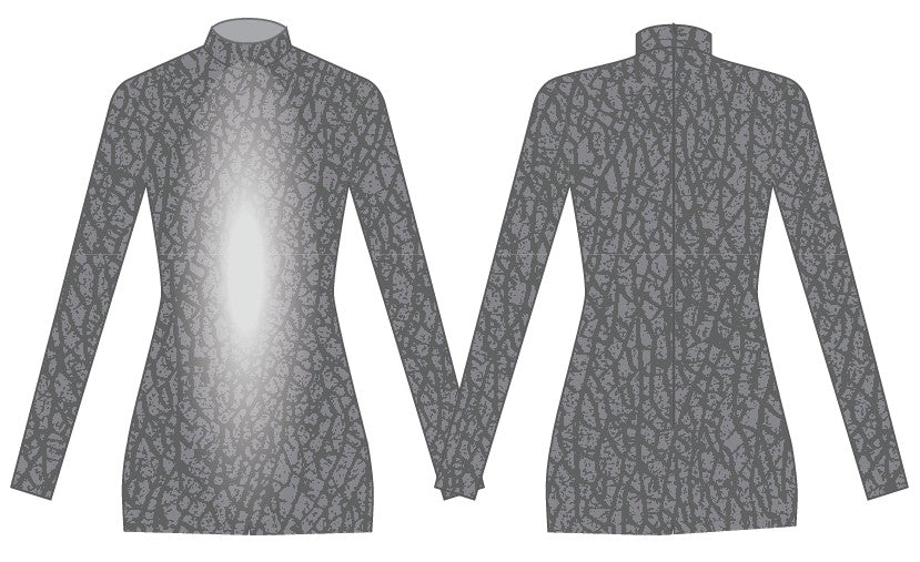Wild Elephant LS Tneck Zipper Back Biketard
