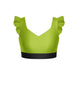 Polka Dot Rock Sweetheart Crop Top Gather Sleeves