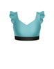 Polka Dot Rock Sweetheart Crop Top Gather Sleeves