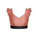 Polka Dot Rock Sweetheart Crop Top Gather Sleeves