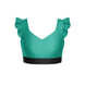 Polka Dot Rock Sweetheart Crop Top Gather Sleeves