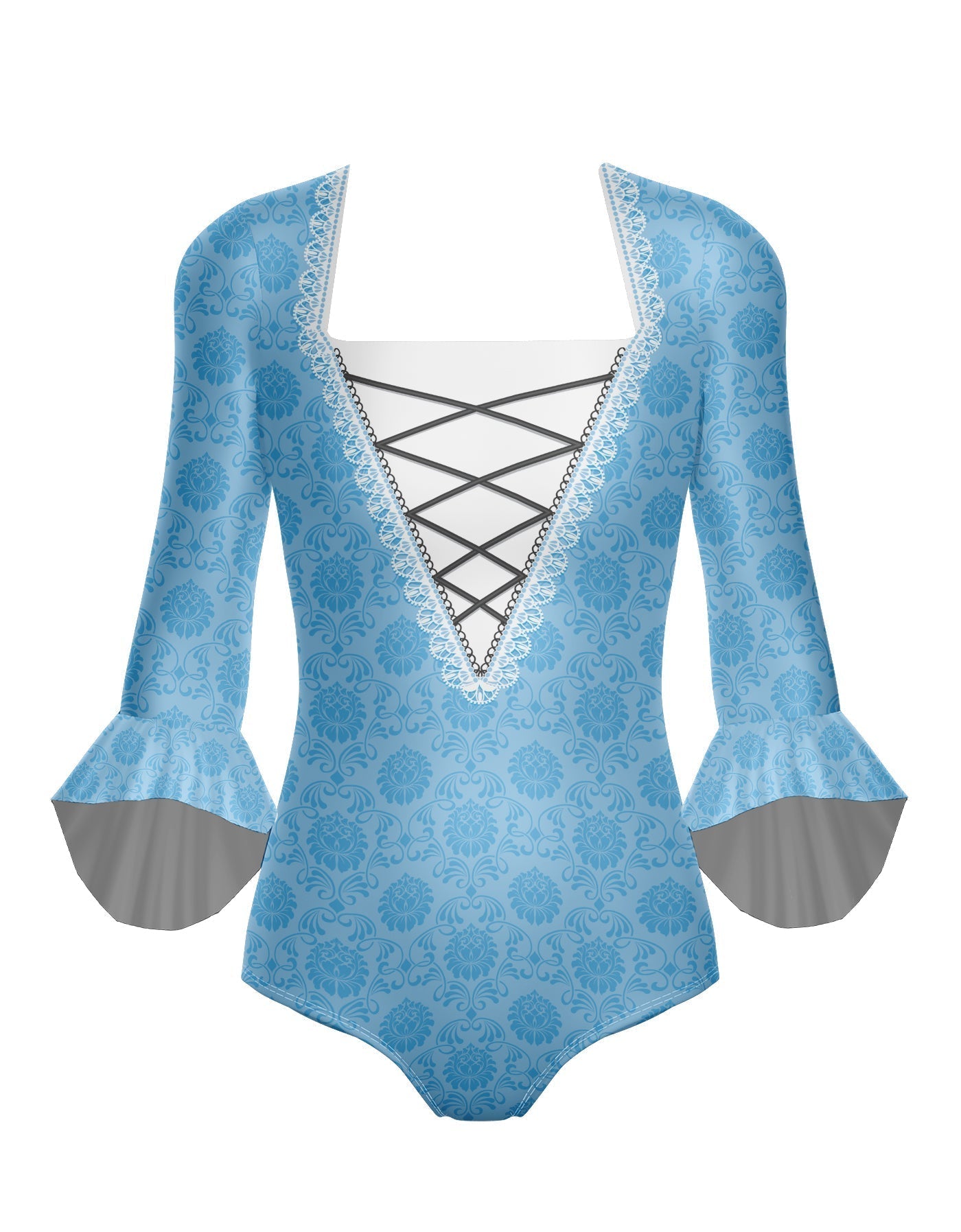 Marie Antoinette Square Neck Leotard with Cuff